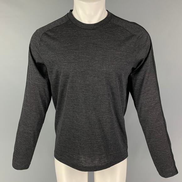 VERRI Size M Grey Heather Wool Long Sleeve T-shirt - Picture 1 of 1